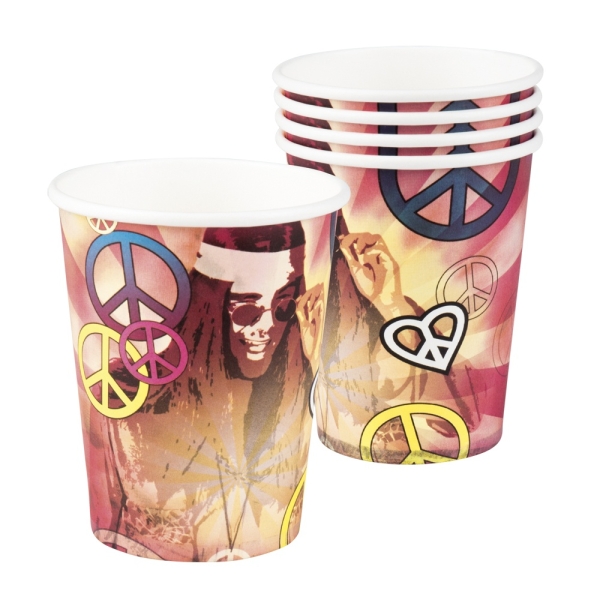 Pappbecher Hippie Revival - 70er Jahre Tischdeko