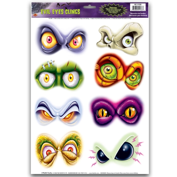 Party-Extra Fenster-Folien Grusel-Augen