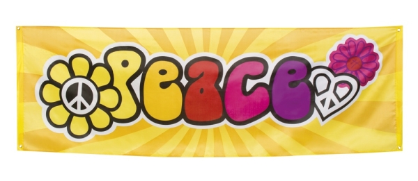 Mega-Partybanner Peace - 70er Jahre Mottoparty Deko