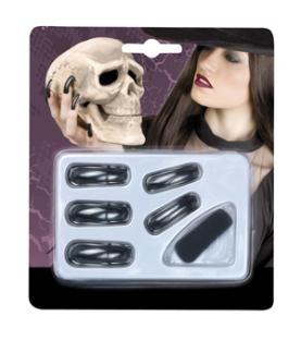 Schwarze Hexen-Fingernägel, 12er Pack