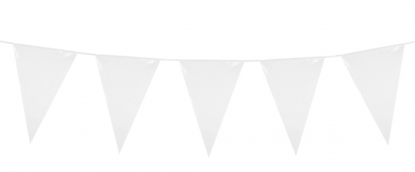 Mini-Wimpelkette Weiss - Party Deko klassisch