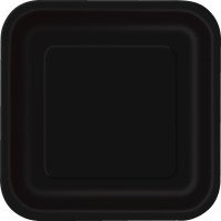 Pappteller Schwarz, 23cm, 14er Pack