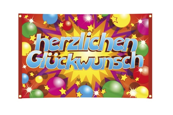 Party-Extra Dekofahne Herzlichen Glückwunsch