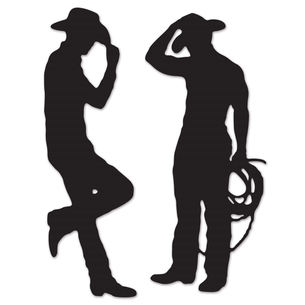Cowboy-Silhouetten - Westernparty Deko